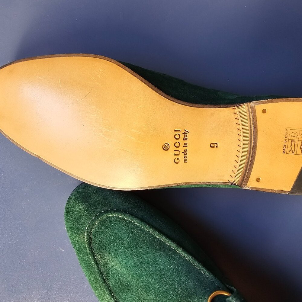 Gucci Men's Green Suede Jordaan Loafer- US 9 - Picture 3 of 3